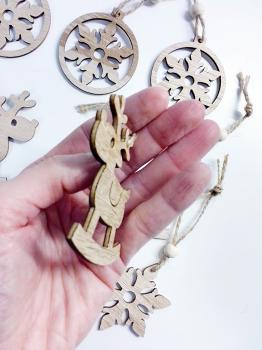 Christbaumschmuck Holzanhänger-Set